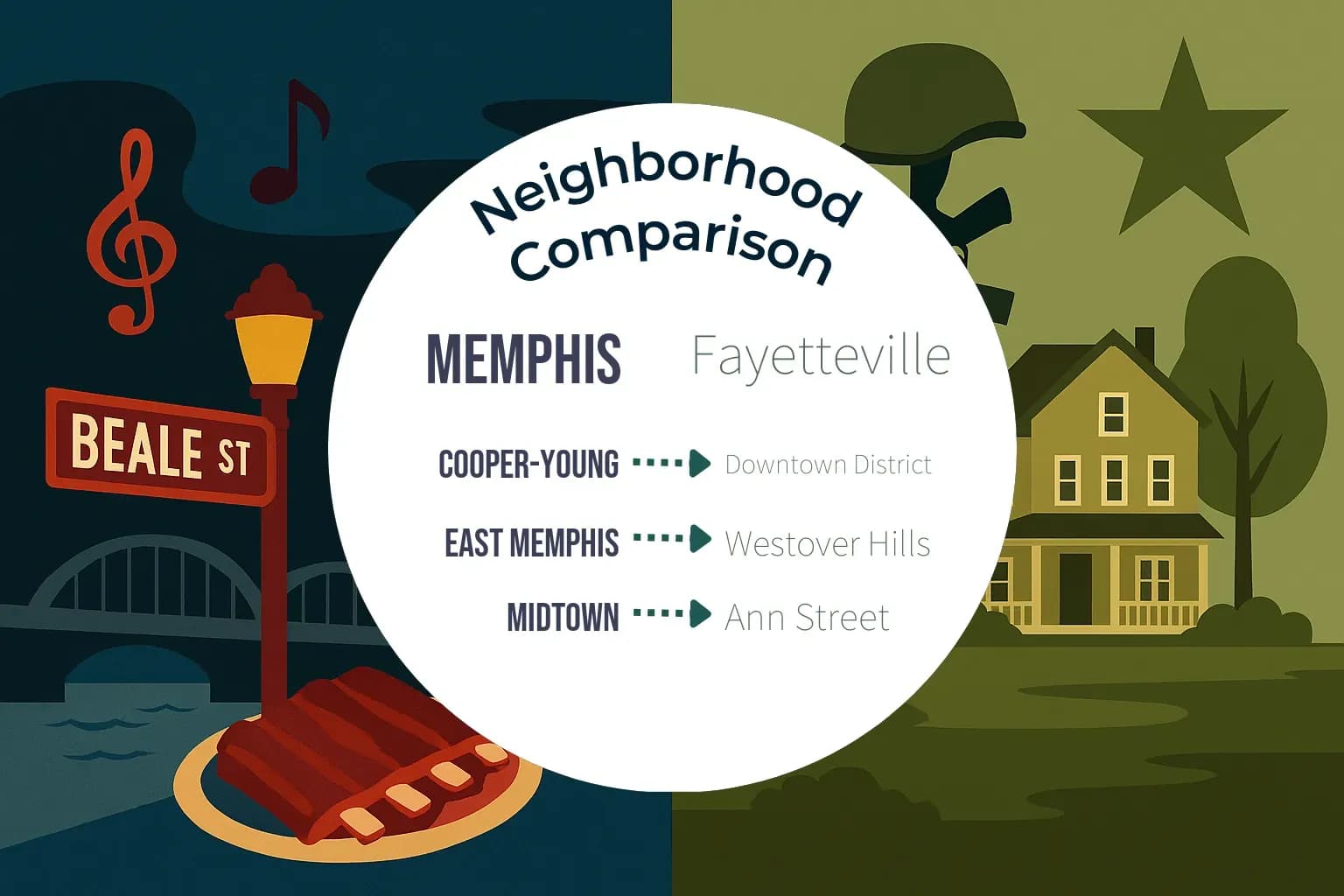 Memphis vs Fayetteville Neighborhood Comparison