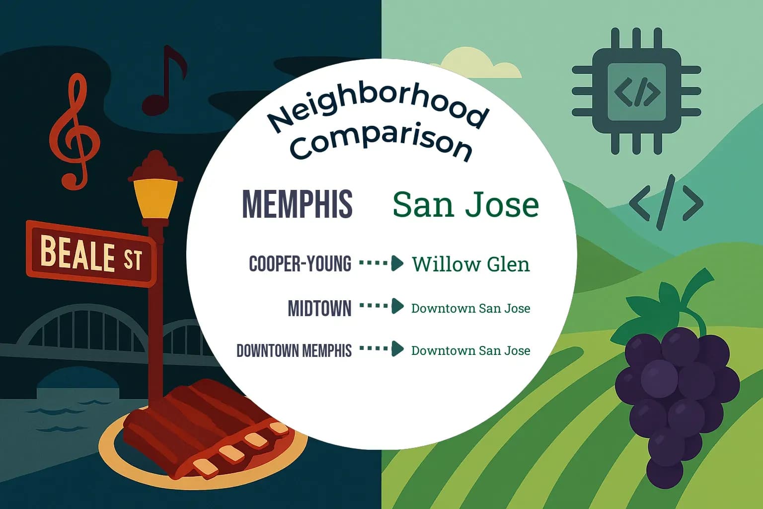 Memphis vs San Jose Neighborhood Comparison