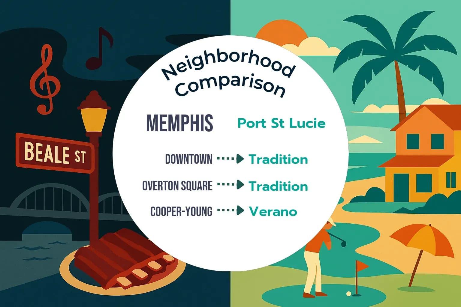 Memphis vs Port St. Lucie Neighborhood Comparison