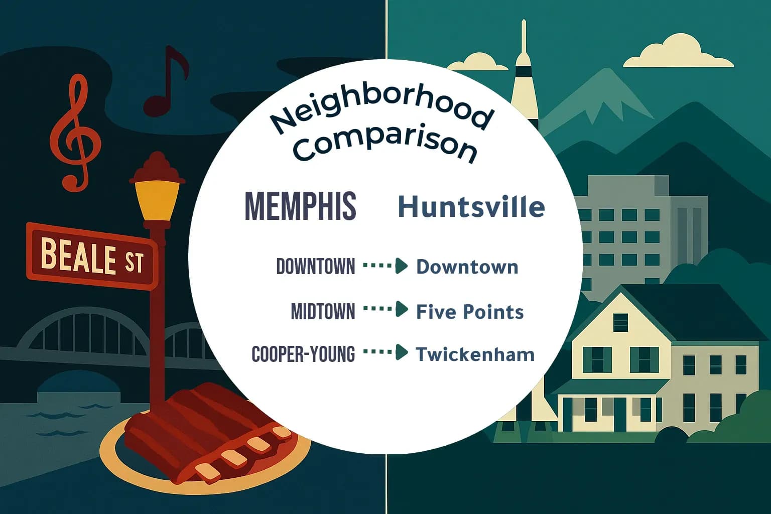 Memphis vs Huntsville Neighborhood Comparison