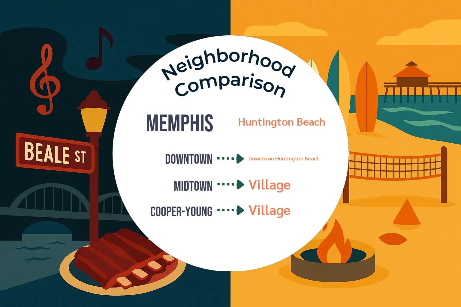 Memphis vs Huntington Beach Neighborhood Comparison