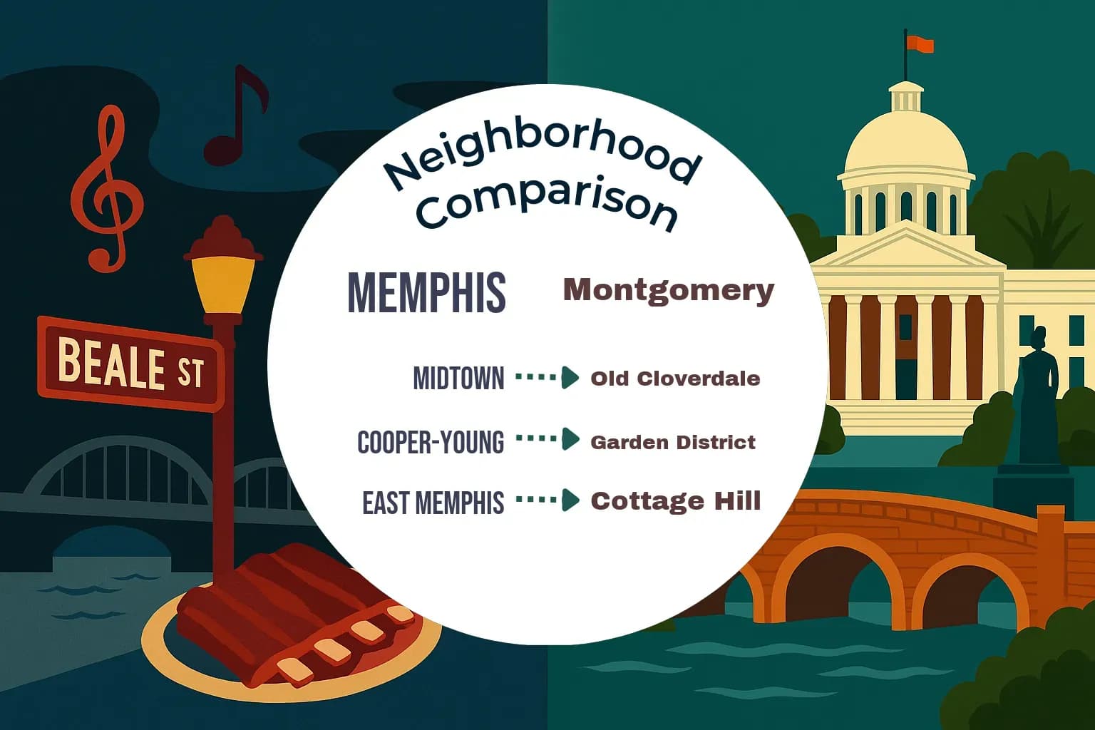 Memphis vs Montgomery Neighborhood Comparison