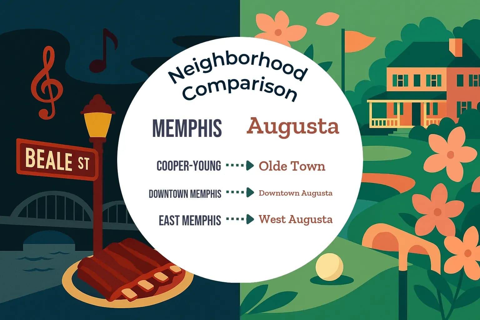 Memphis vs Augusta Neighborhood Comparison
