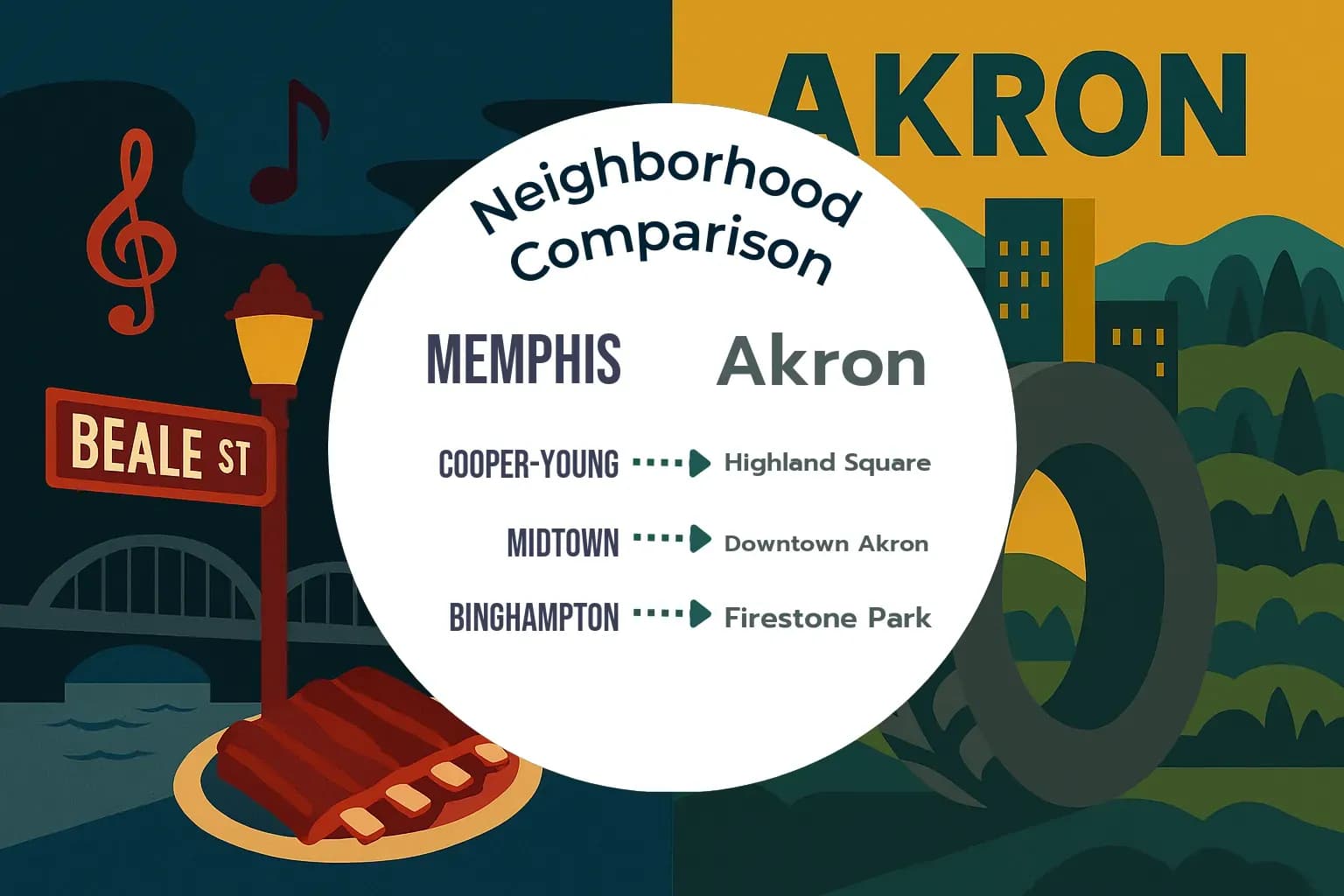 Memphis vs Akron Neighborhood Comparison