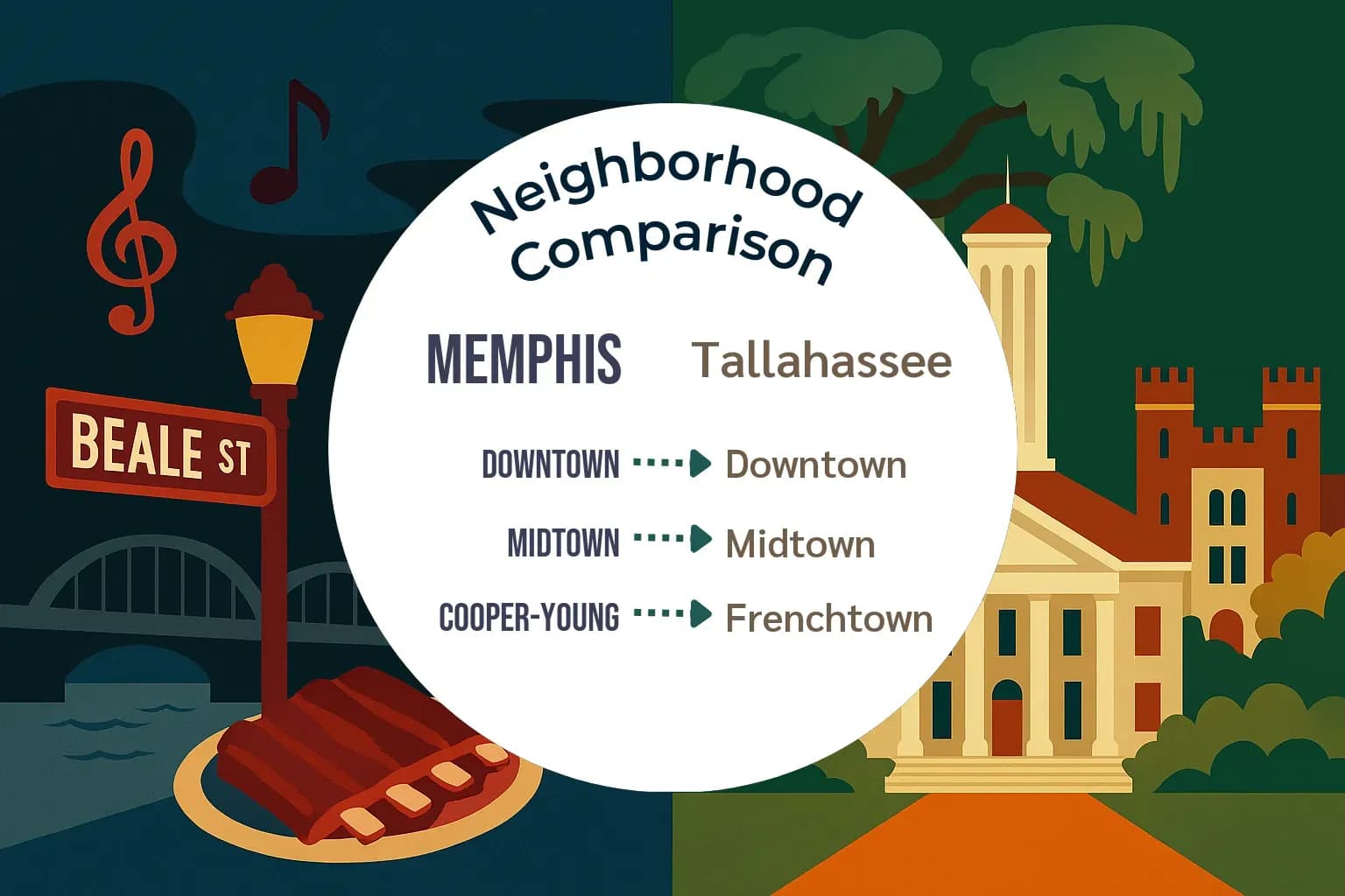 Memphis vs Tallahassee Neighborhood Comparison