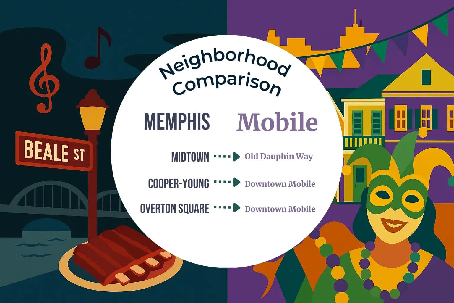 Memphis vs Mobile Neighborhood Comparison