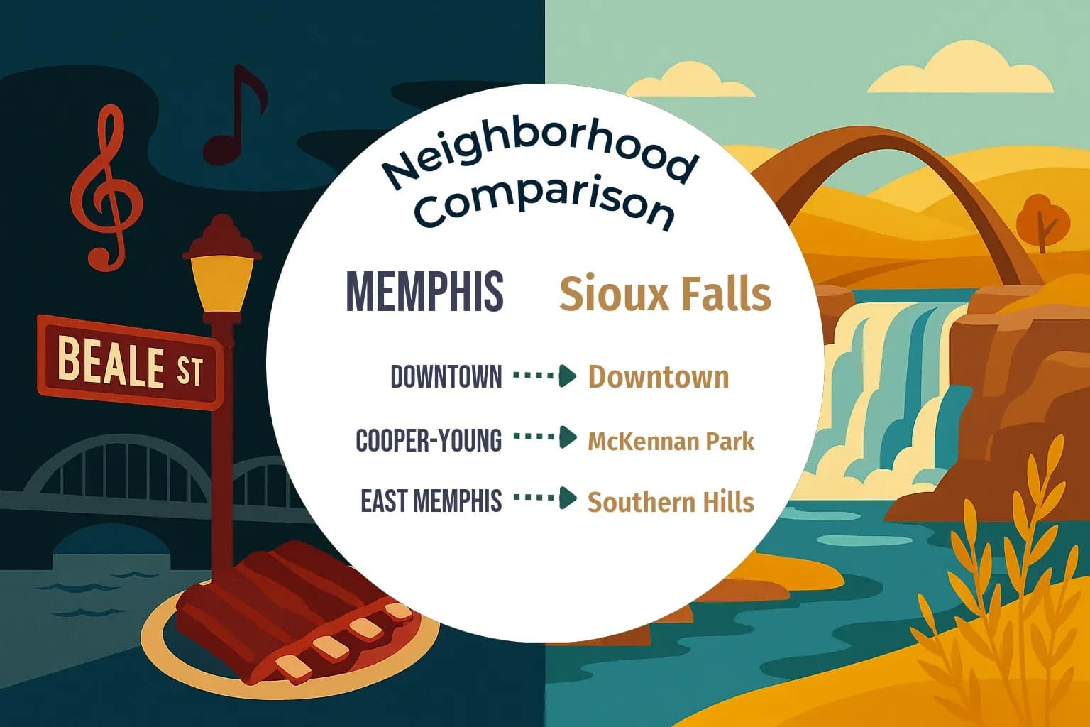 Memphis vs Sioux Falls Neighborhood Comparison