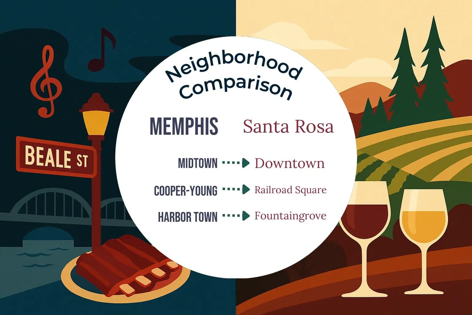Memphis vs Santa Rosa Neighborhood Comparison