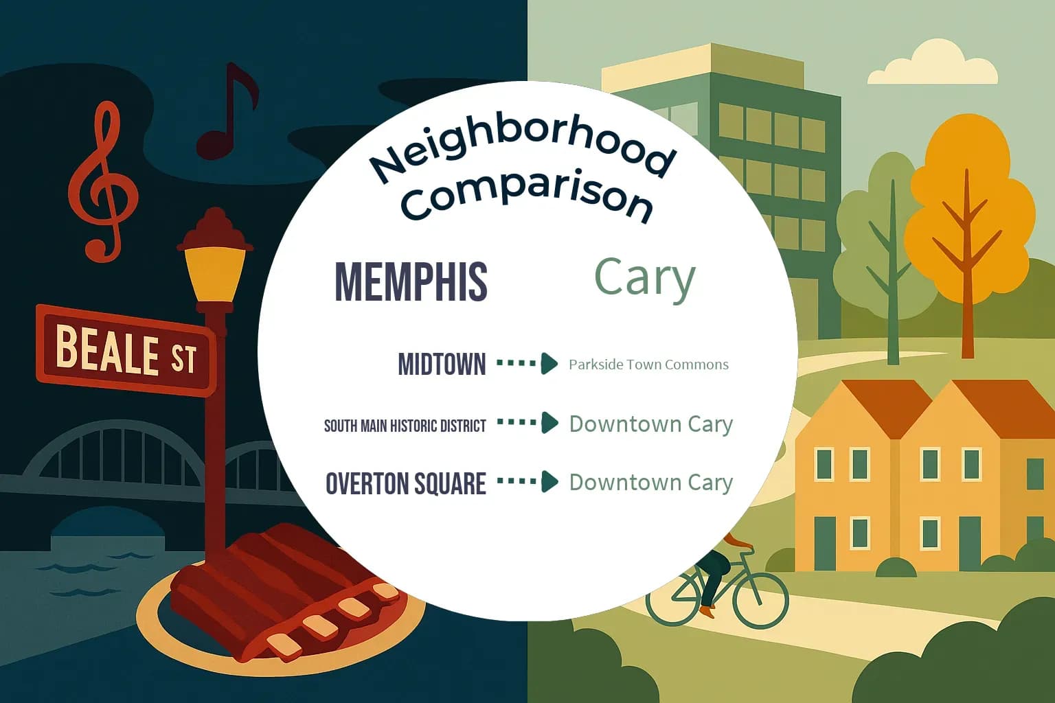 Memphis vs Cary Neighborhood Comparison