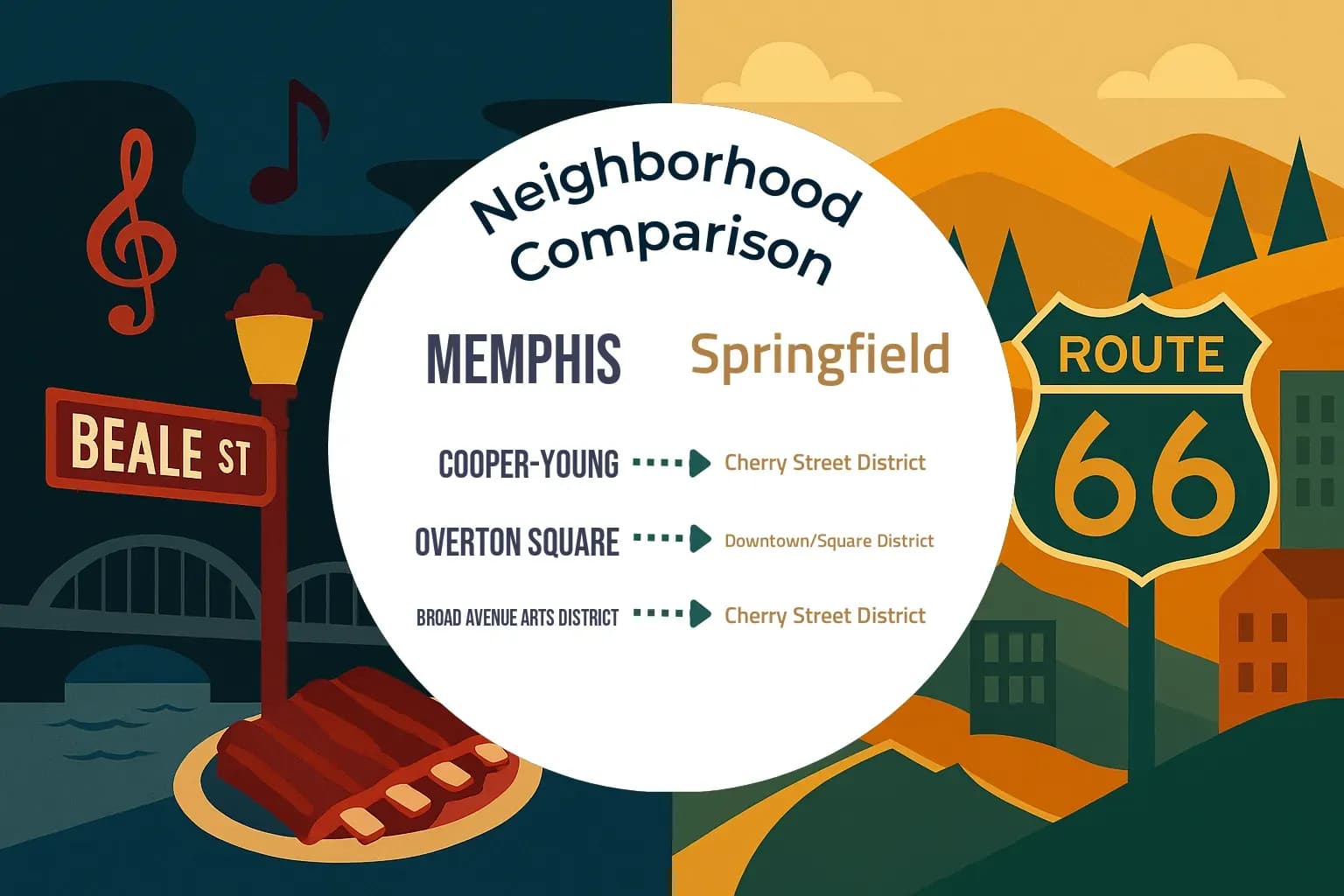 Memphis vs Springfield Neighborhood Comparison