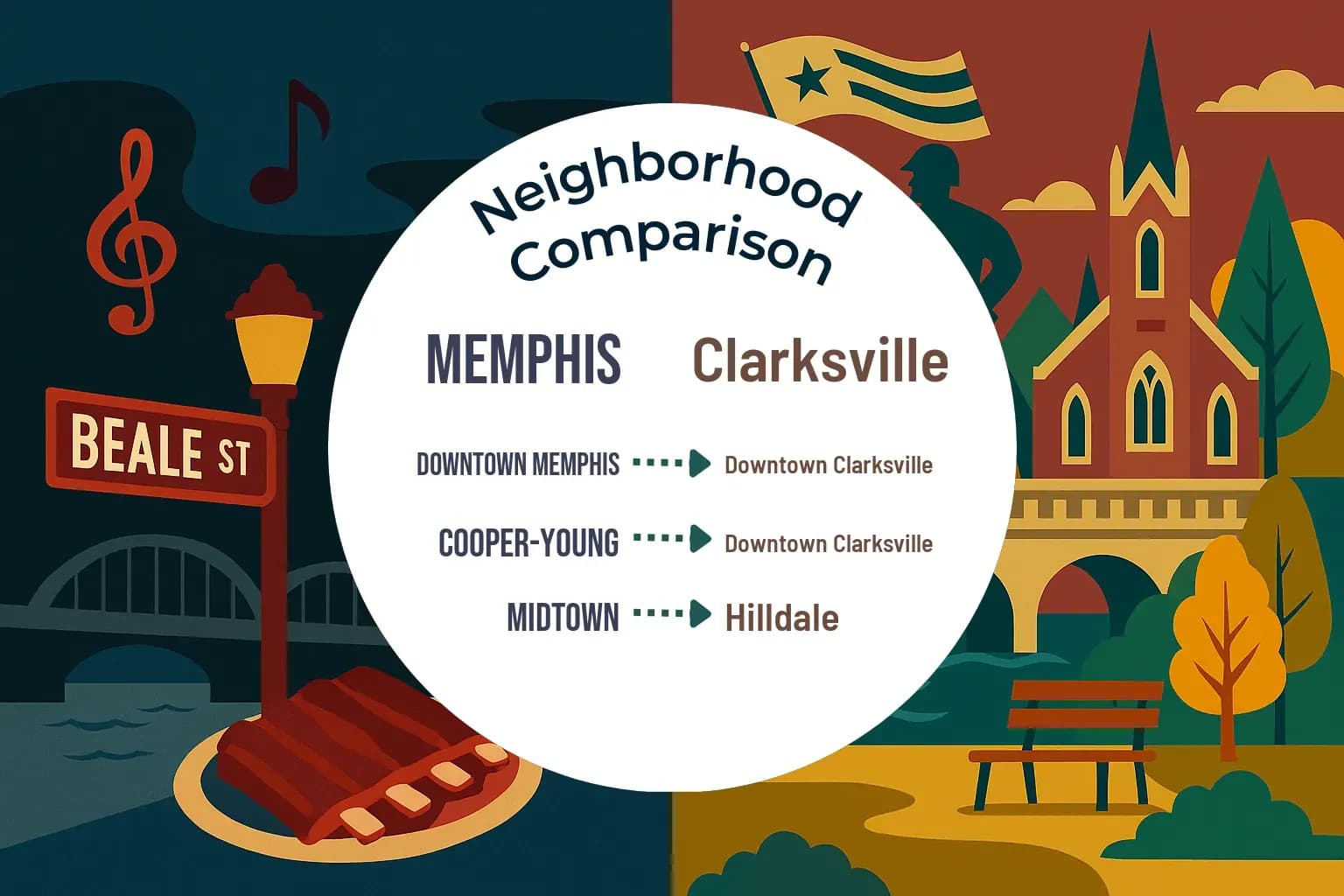 Memphis vs Clarksville Neighborhood Comparison