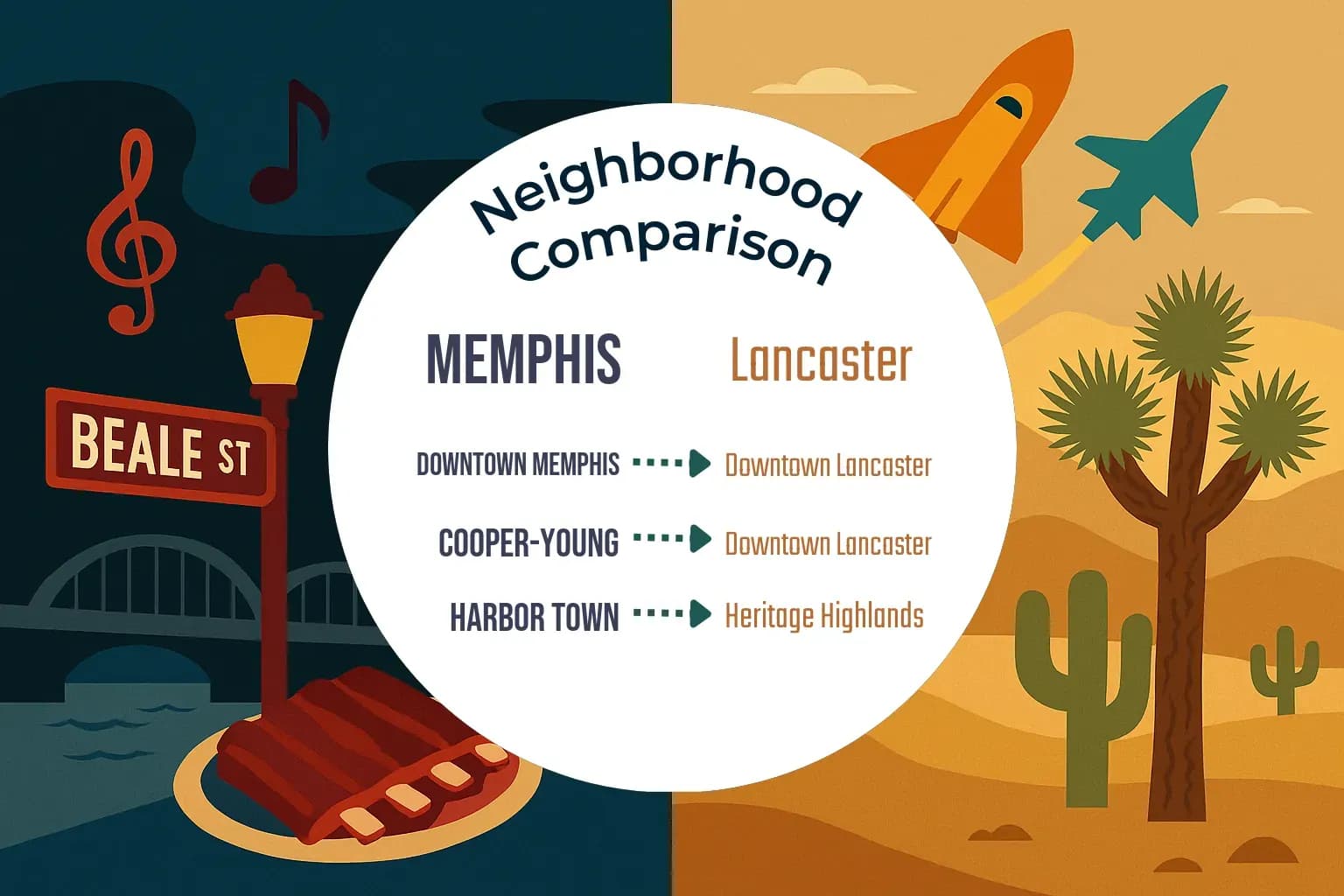 Memphis vs Lancaster Neighborhood Comparison