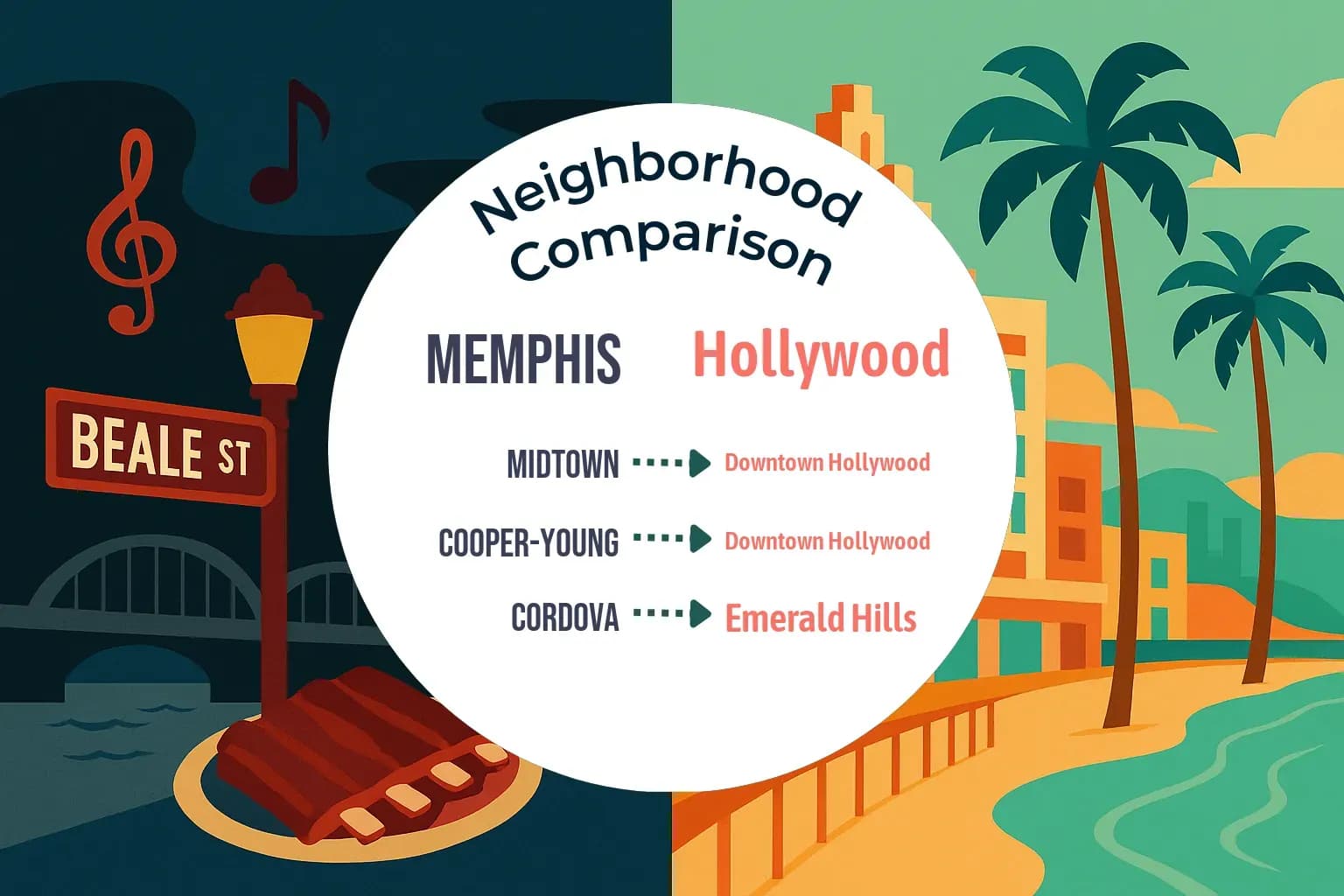 Memphis vs Hollywood Neighborhood Comparison