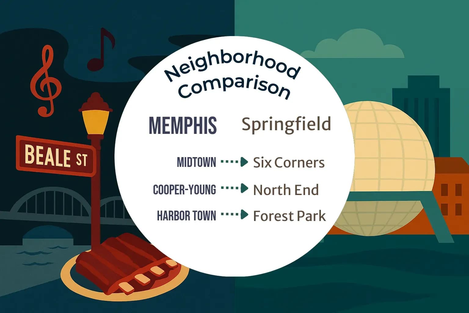 Memphis vs Springfield Neighborhood Comparison