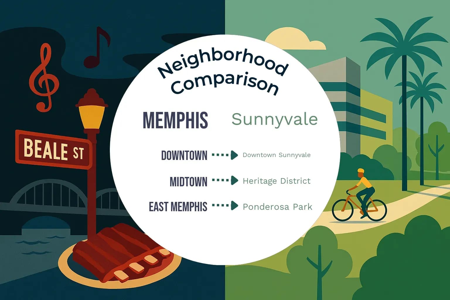 Memphis vs Sunnyvale Neighborhood Comparison
