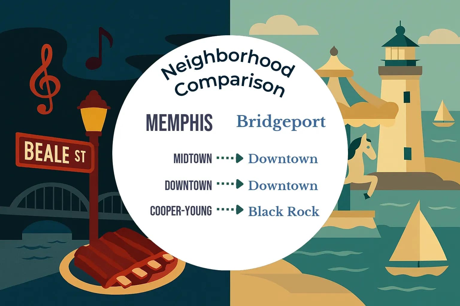 Memphis vs Bridgeport Neighborhood Comparison
