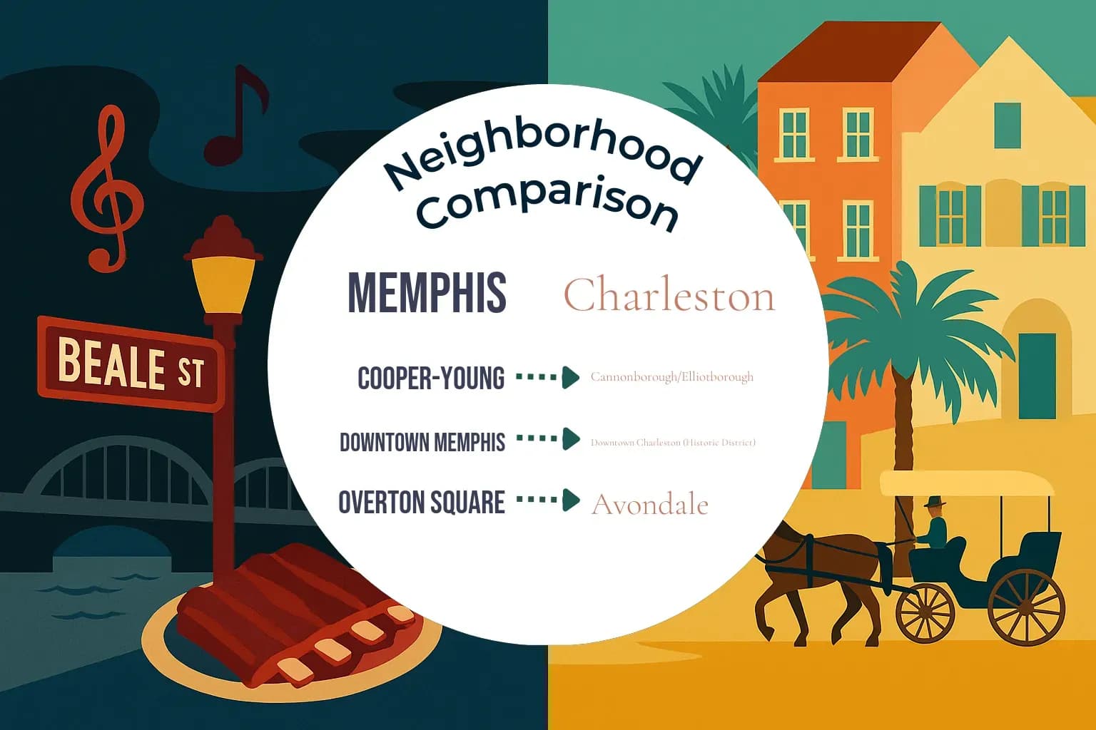 Memphis vs Charleston Neighborhood Comparison