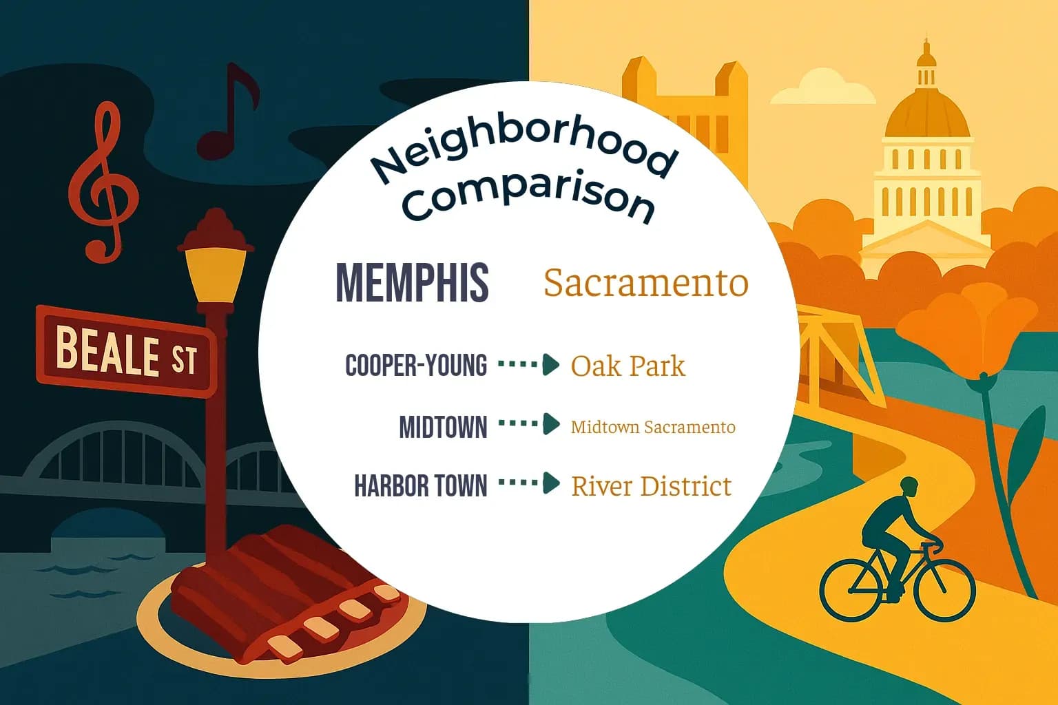Memphis vs Sacramento Neighborhood Comparison