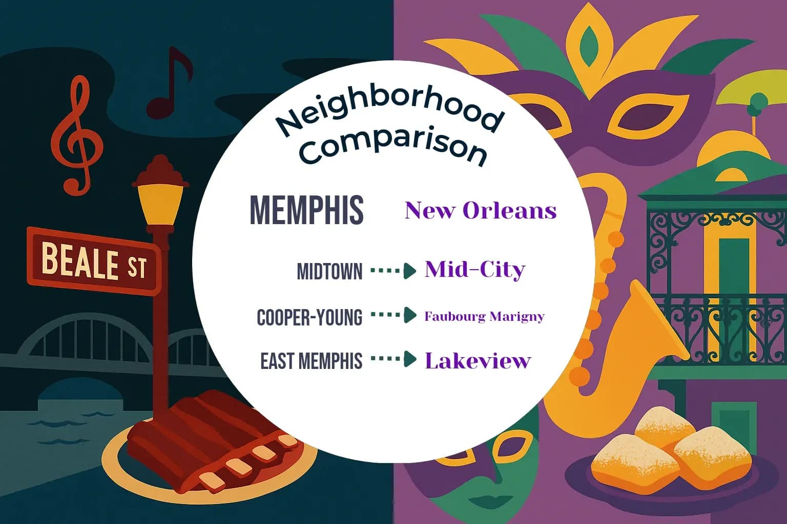 Memphis vs New Orleans Neighborhood Comparison