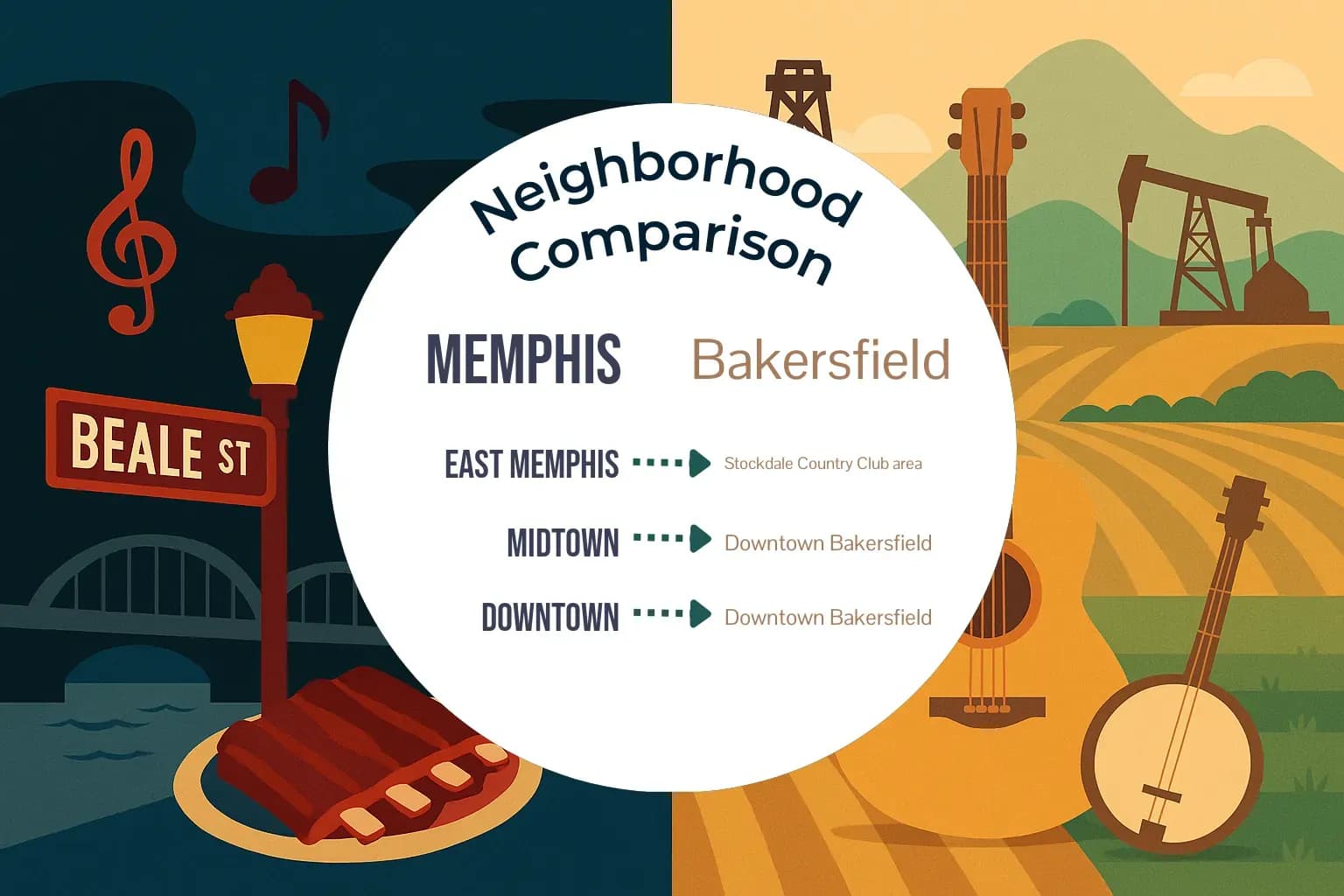 Memphis vs Bakersfield Neighborhood Comparison