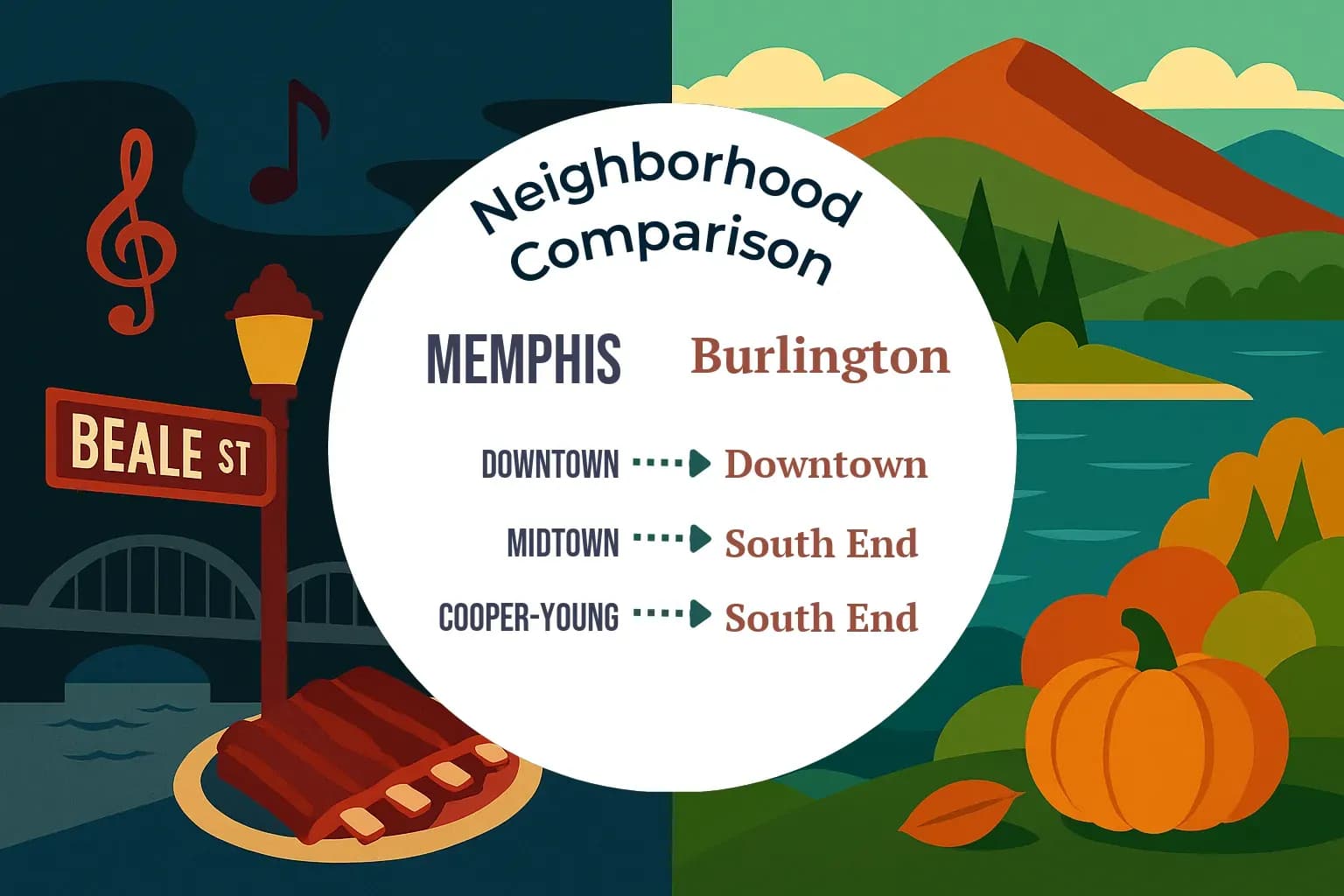 Memphis vs Burlington Neighborhood Comparison