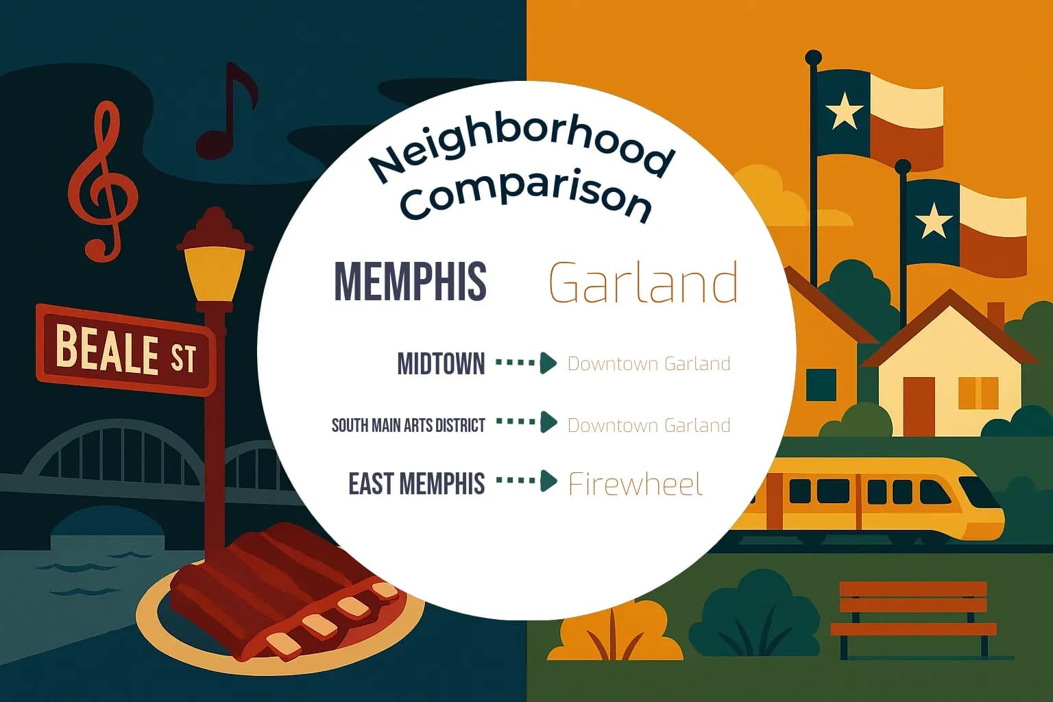 Memphis vs Garland Neighborhood Comparison