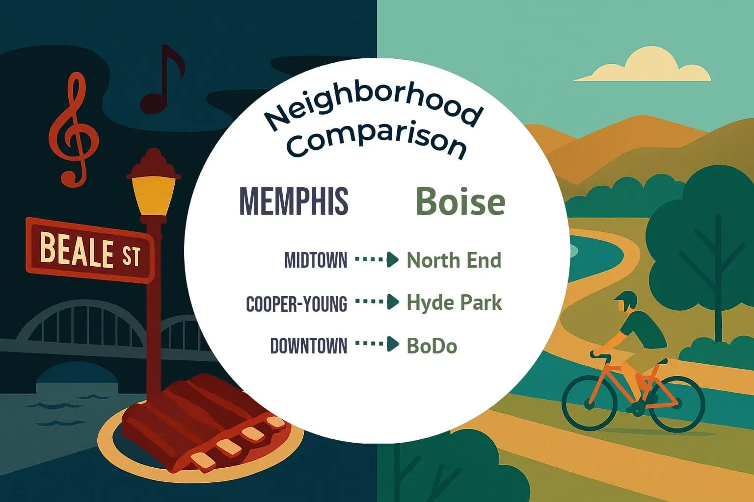 Memphis vs Boise Neighborhood Comparison