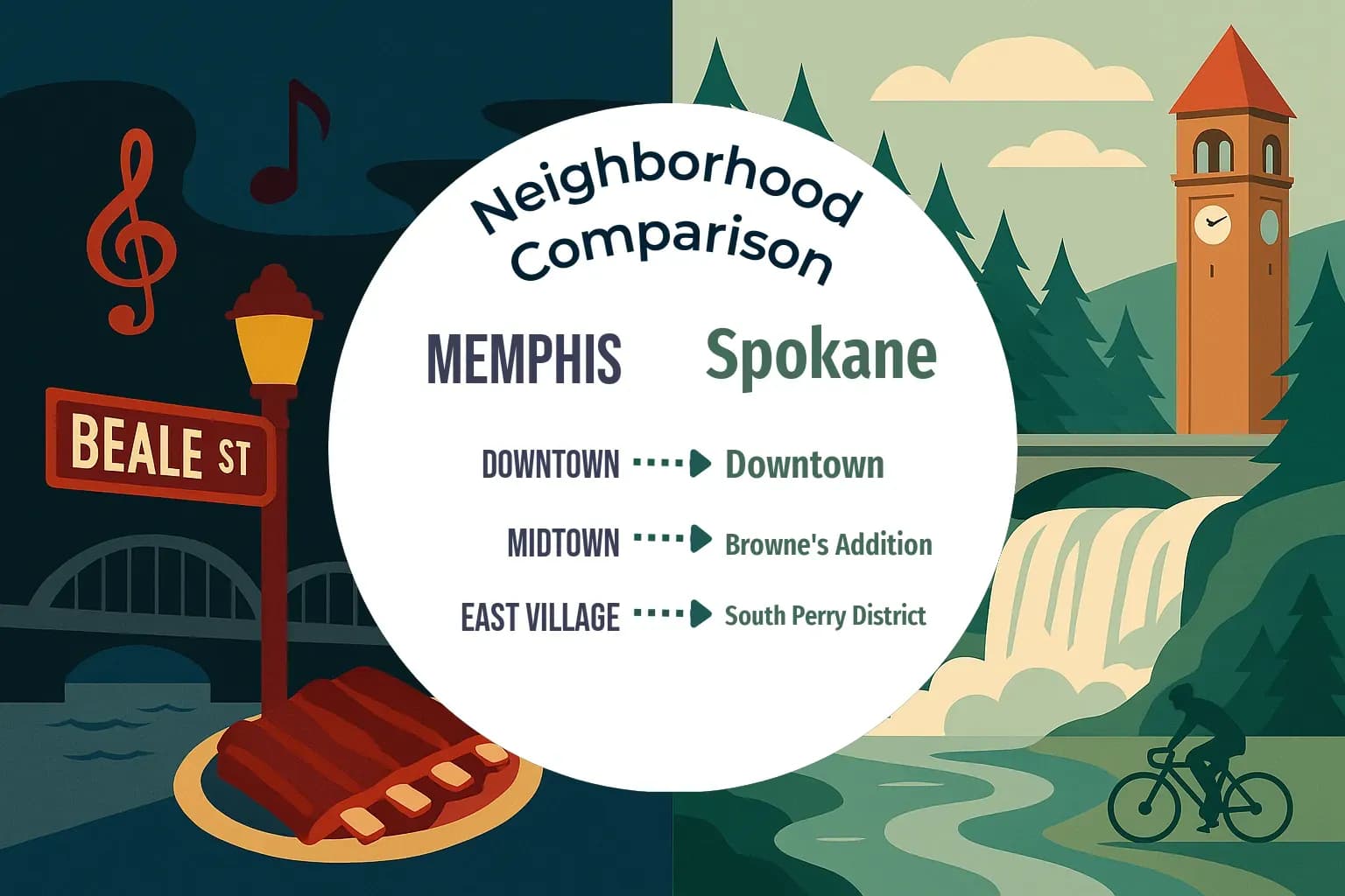 Memphis vs Spokane Neighborhood Comparison