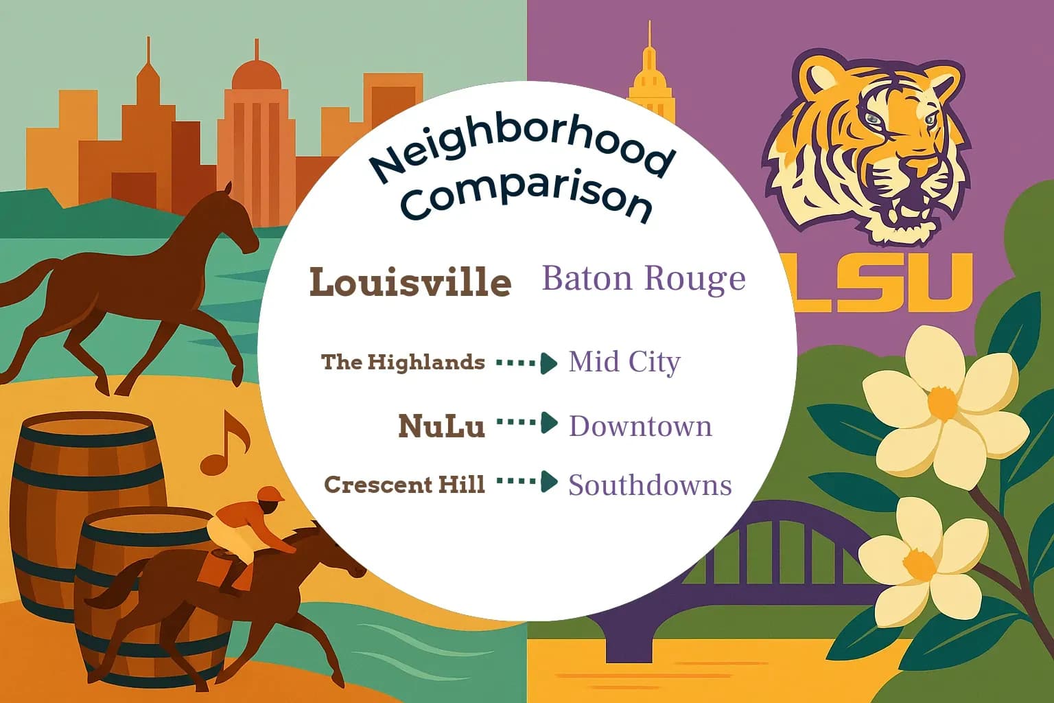 Louisville vs Baton Rouge Neighborhood Comparison