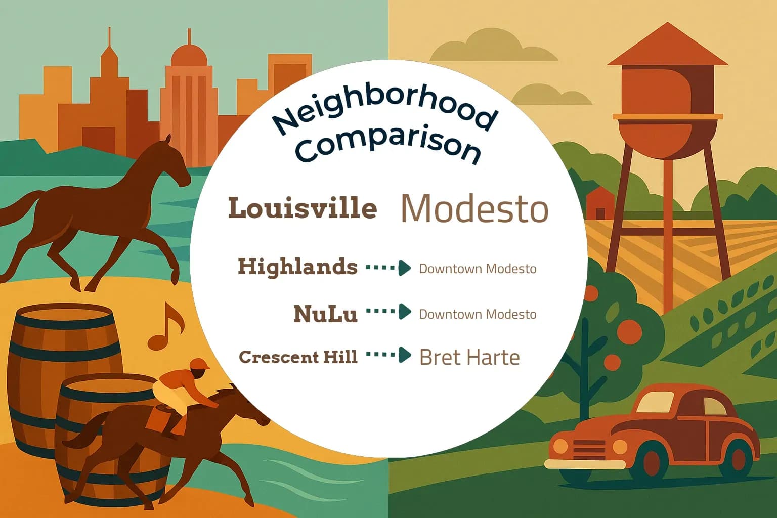 Louisville vs Modesto Neighborhood Comparison