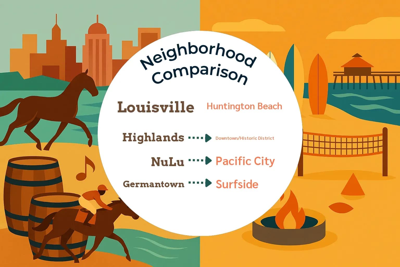 Louisville vs Huntington Beach Neighborhood Comparison