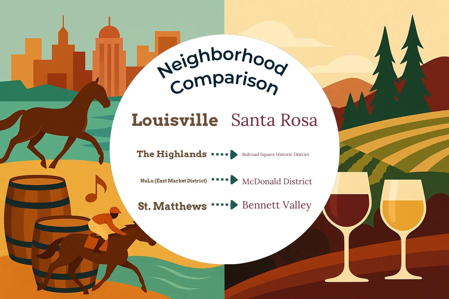 Louisville vs Santa Rosa Neighborhood Comparison
