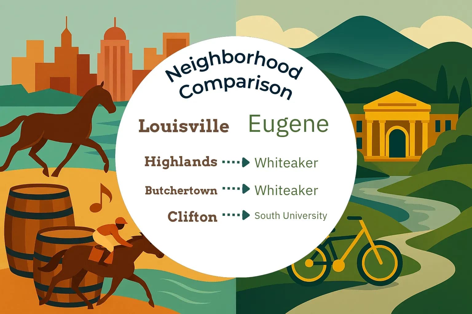 Louisville vs Eugene Neighborhood Comparison