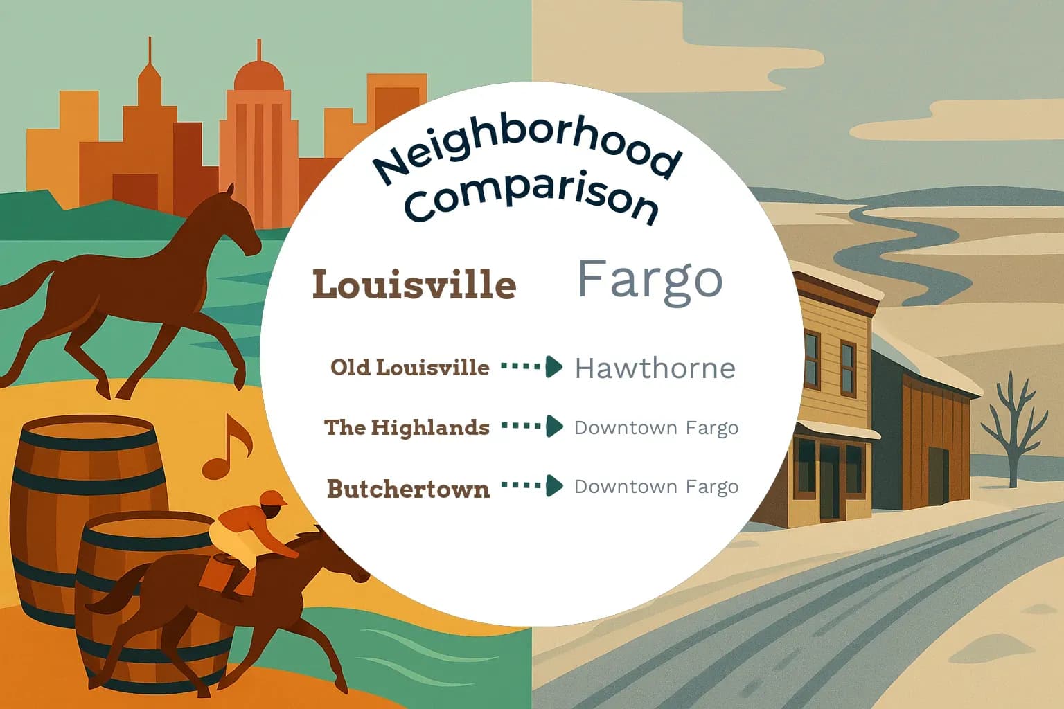 Louisville vs Fargo Neighborhood Comparison