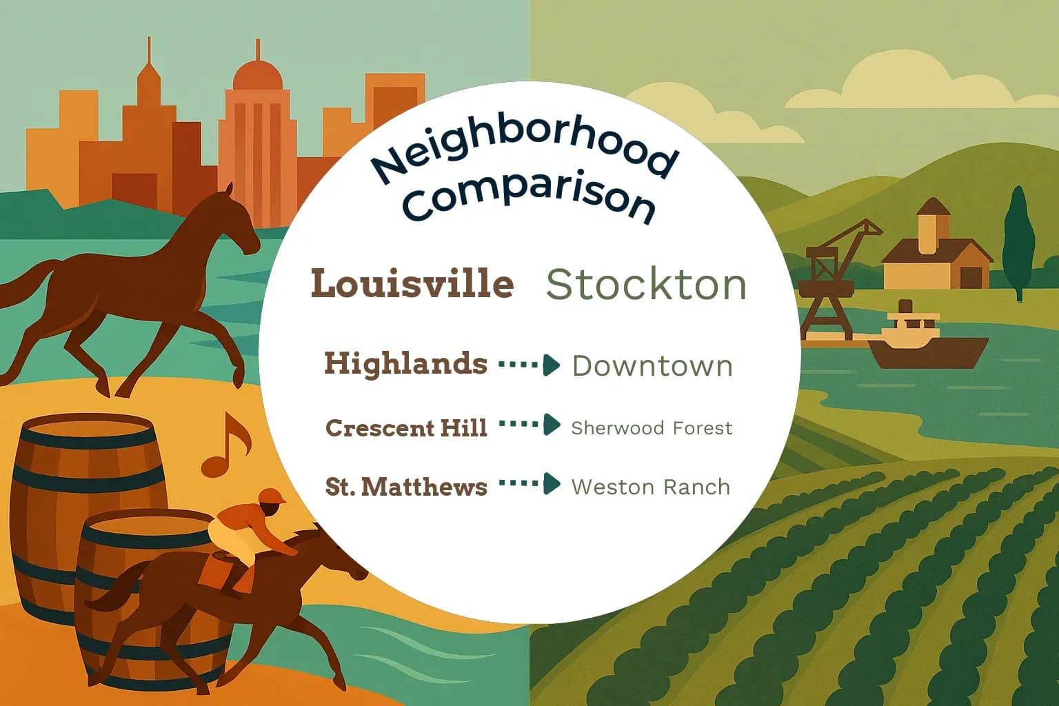 Louisville vs Stockton Neighborhood Comparison