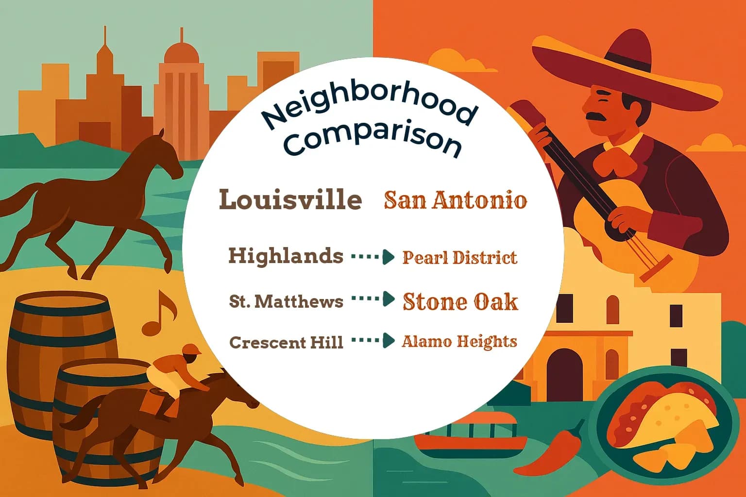 Louisville vs San Antonio Neighborhood Comparison
