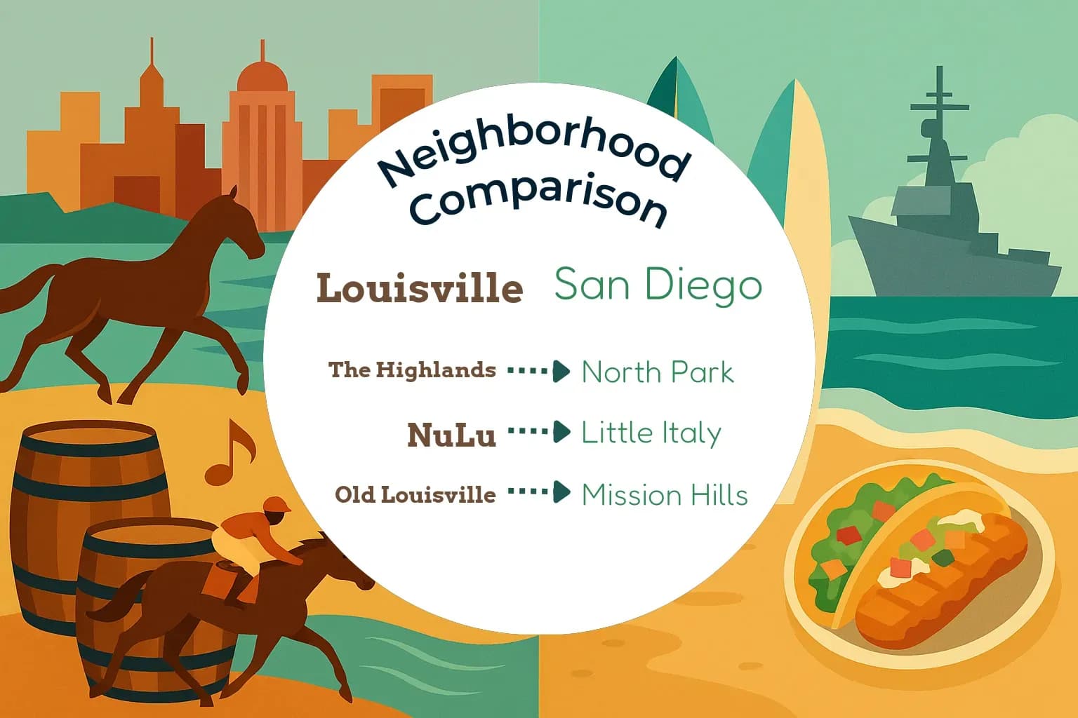 Louisville vs San Diego Neighborhood Comparison