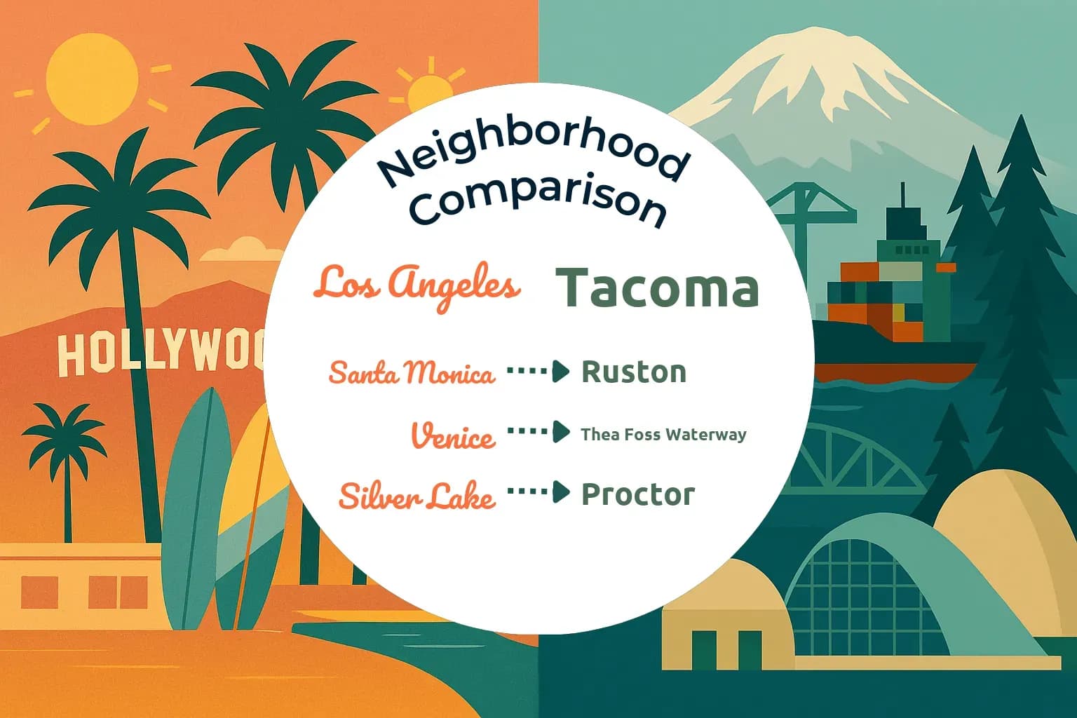 Los Angeles vs Tacoma Neighborhood Comparison
