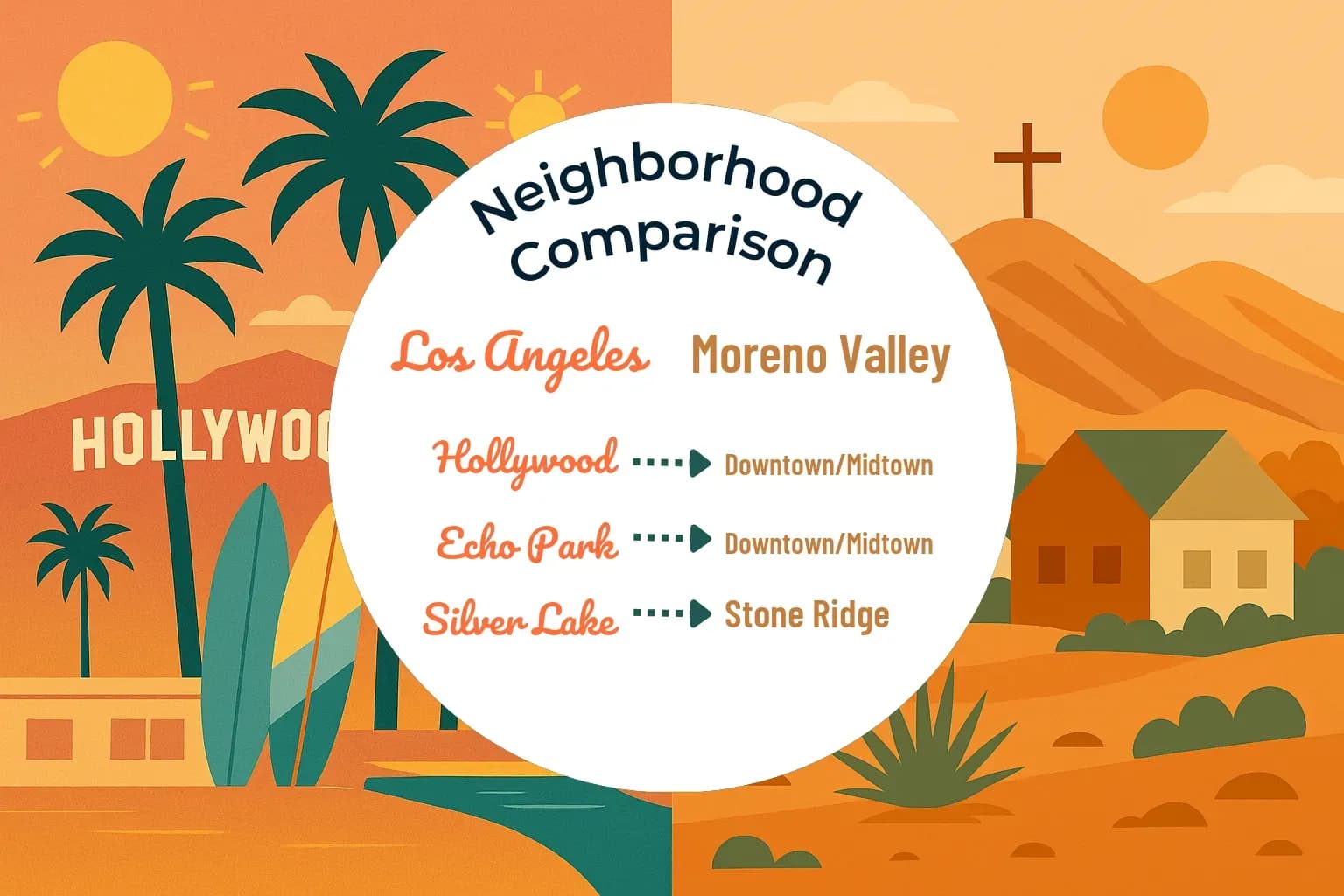 Los Angeles vs Moreno Valley Neighborhood Comparison