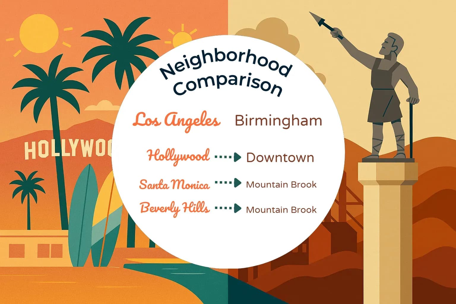 Los Angeles vs Birmingham Neighborhood Comparison