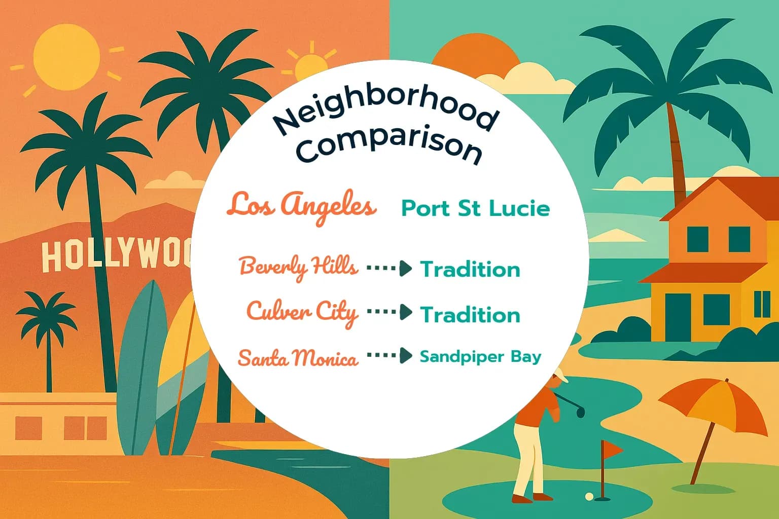 Los Angeles vs Port St. Lucie Neighborhood Comparison