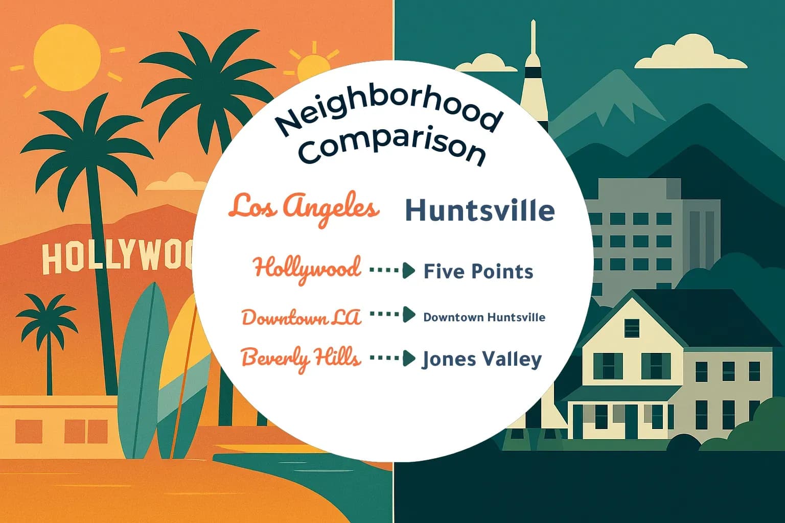Los Angeles vs Huntsville Neighborhood Comparison