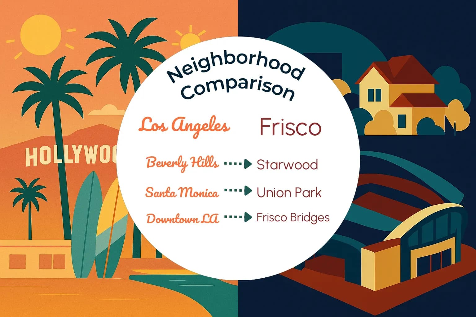 Los Angeles vs Frisco Neighborhood Comparison