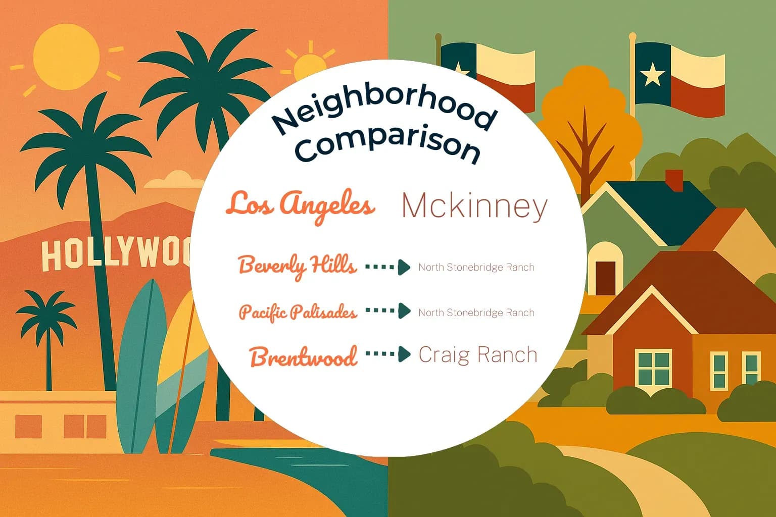 Los Angeles vs Mckinney Neighborhood Comparison