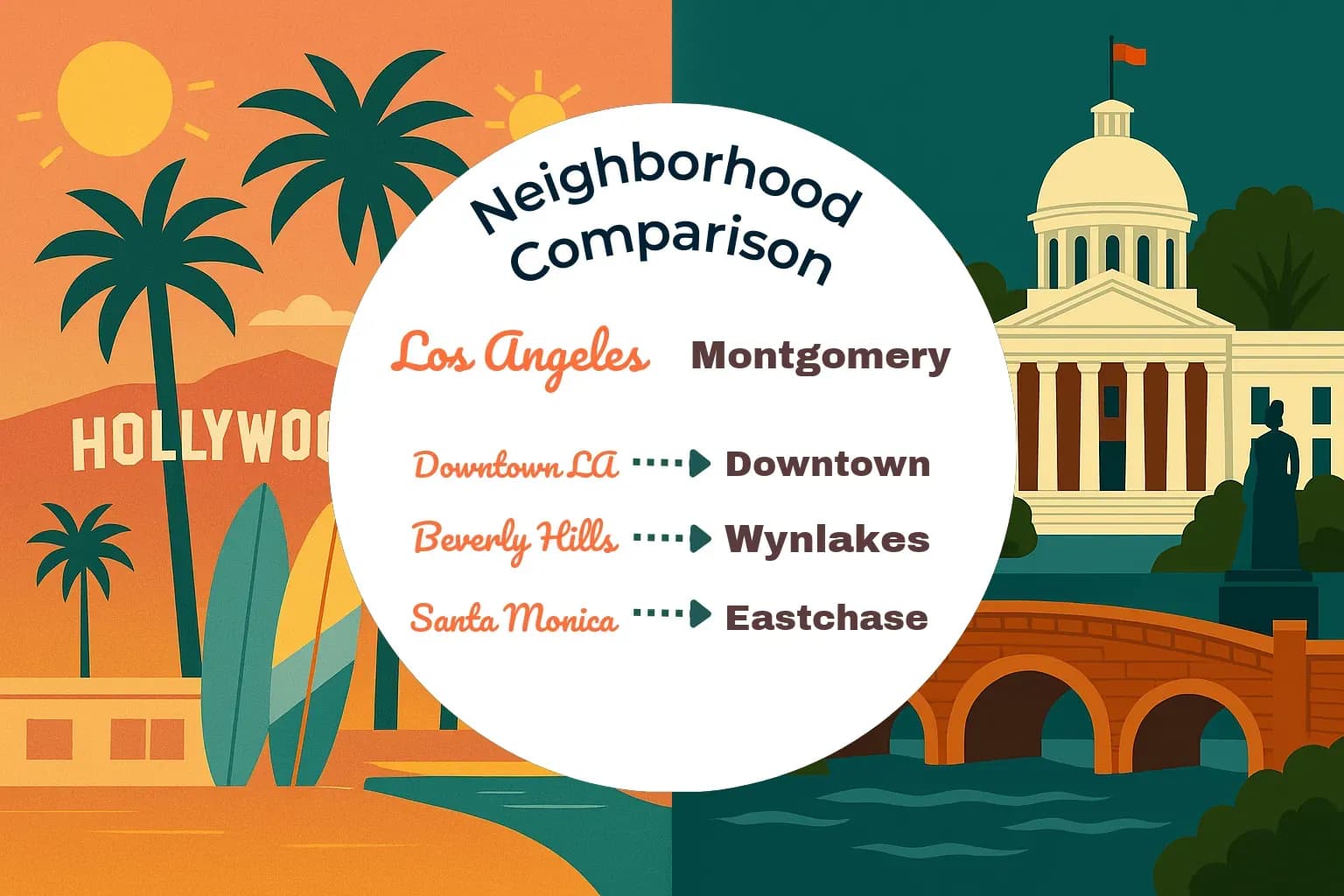Los Angeles vs Montgomery Neighborhood Comparison