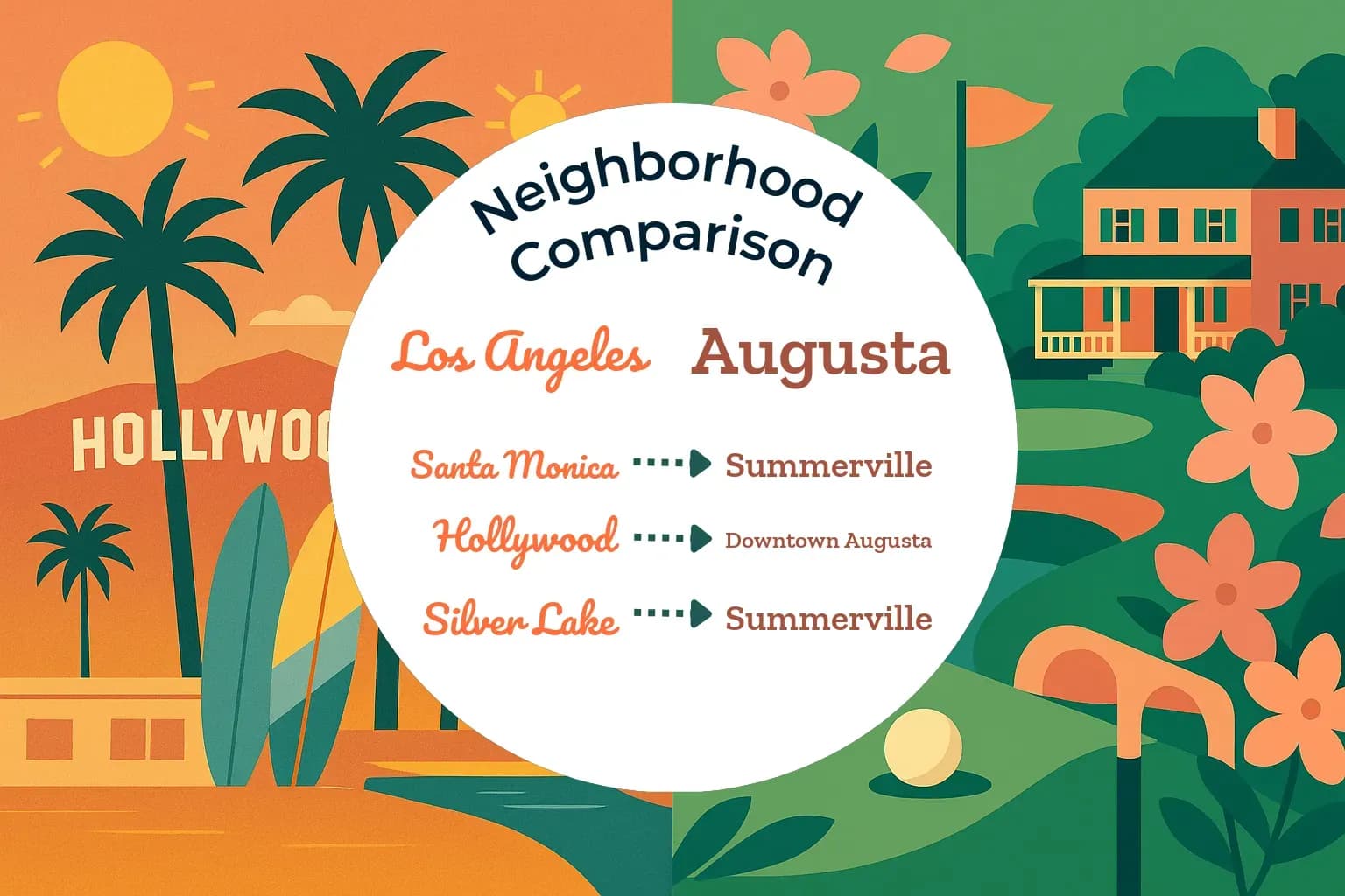 Los Angeles vs Augusta Neighborhood Comparison