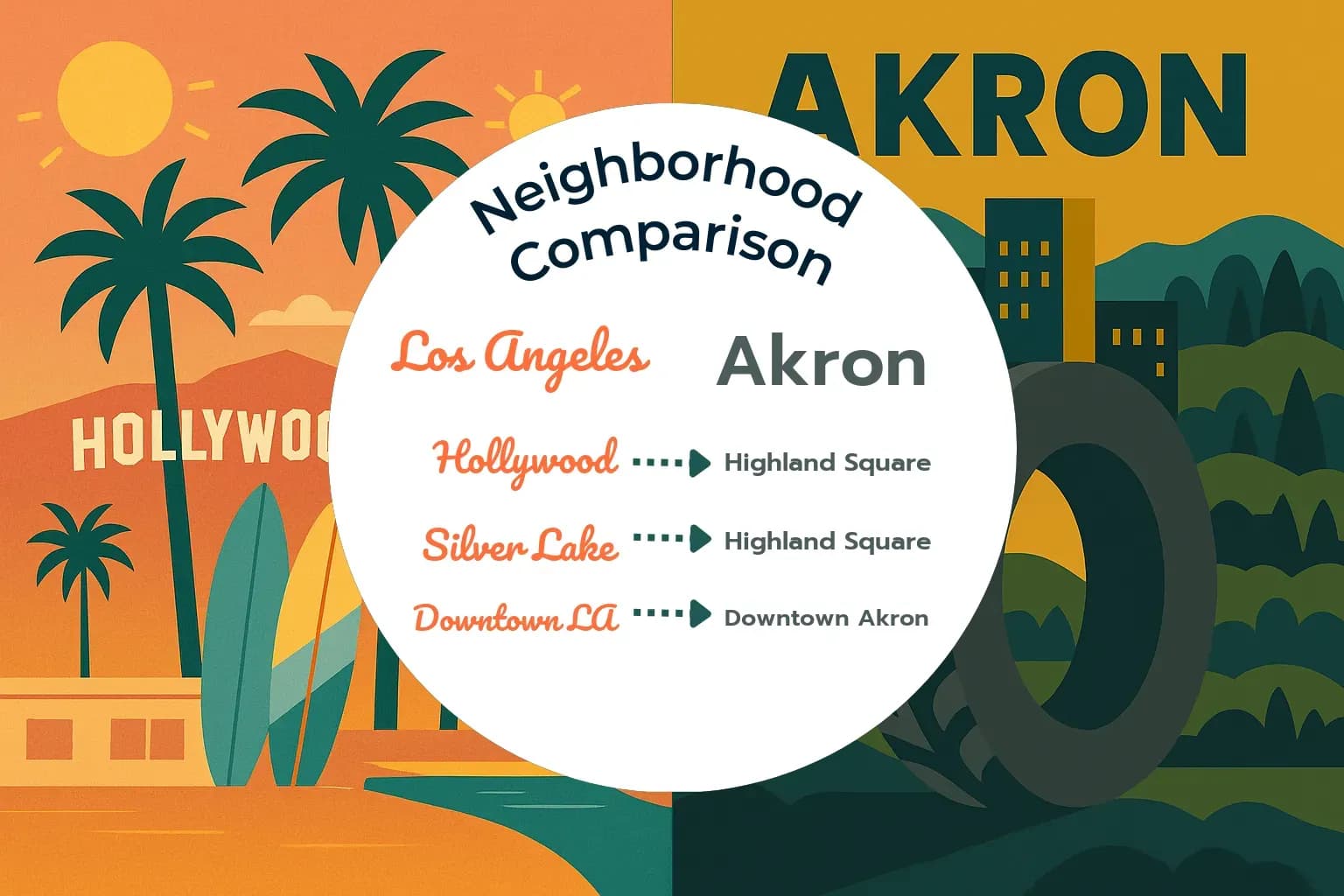 Los Angeles vs Akron Neighborhood Comparison