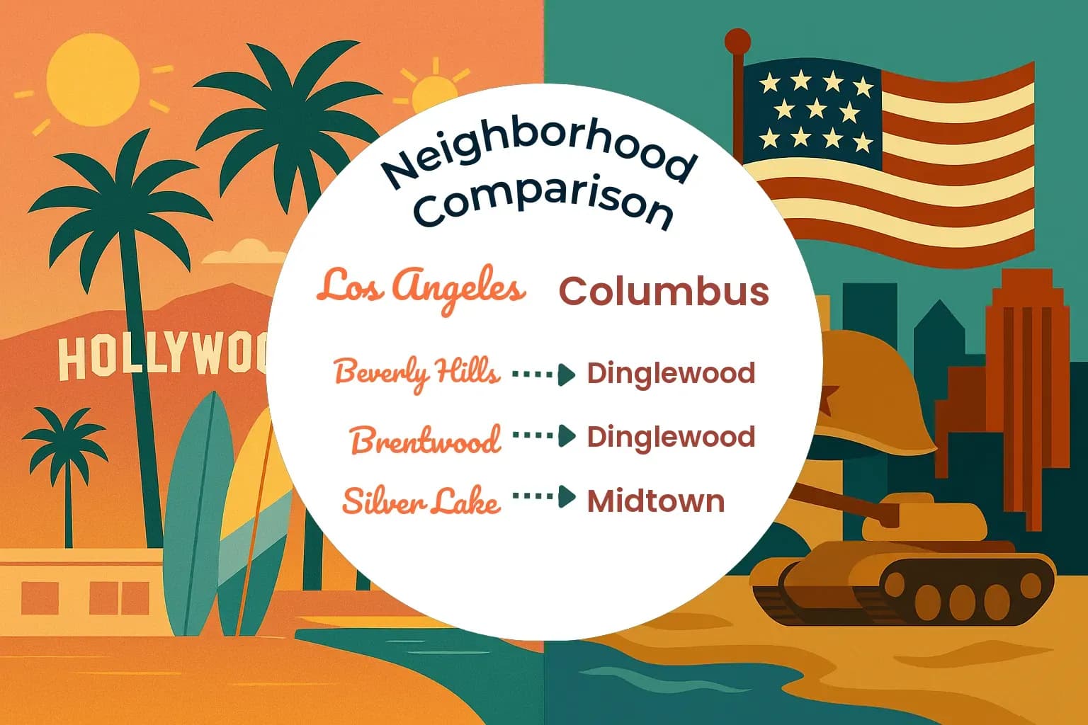 Los Angeles vs Columbus Neighborhood Comparison