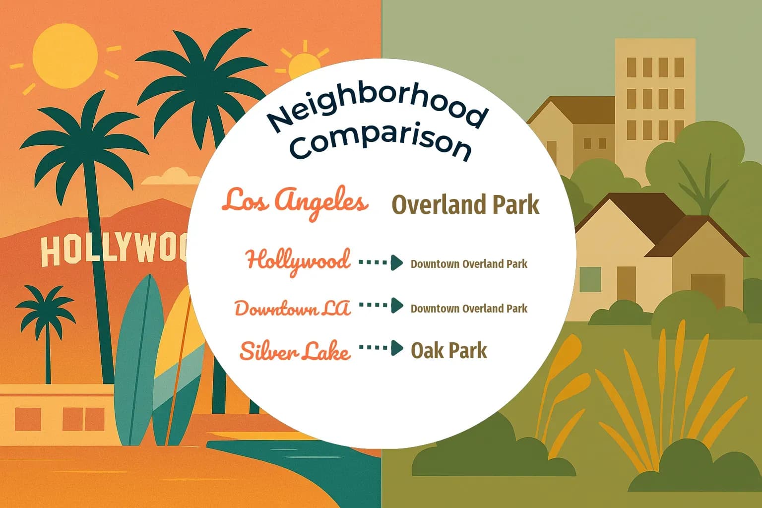 Los Angeles vs Overland Park Neighborhood Comparison