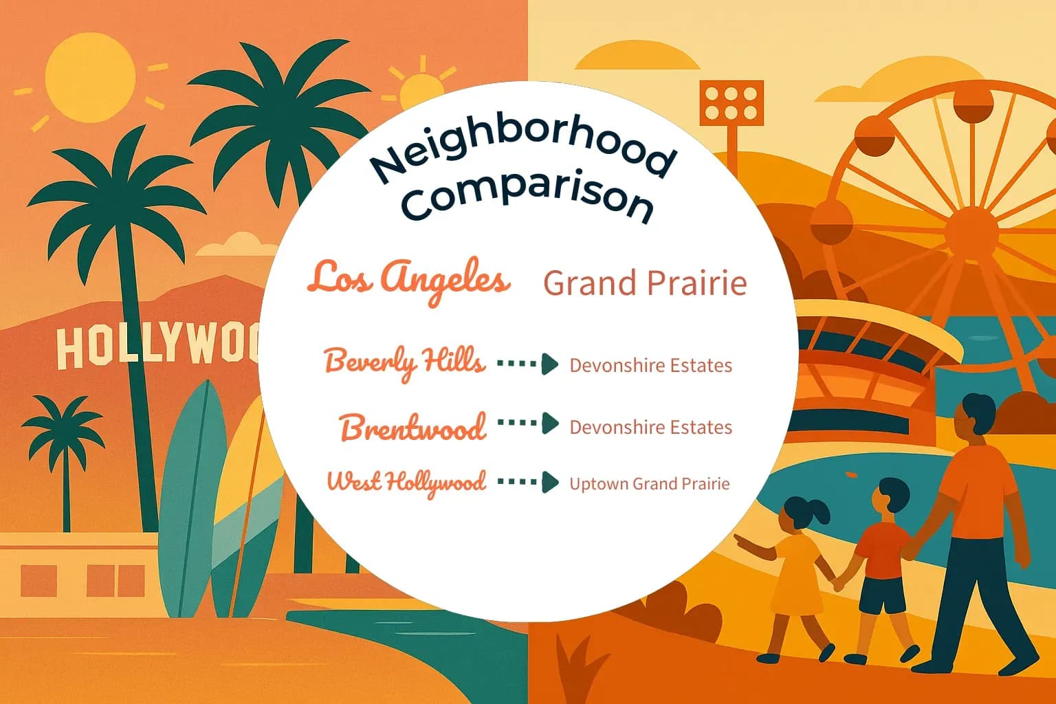Los Angeles vs Grand Prairie Neighborhood Comparison